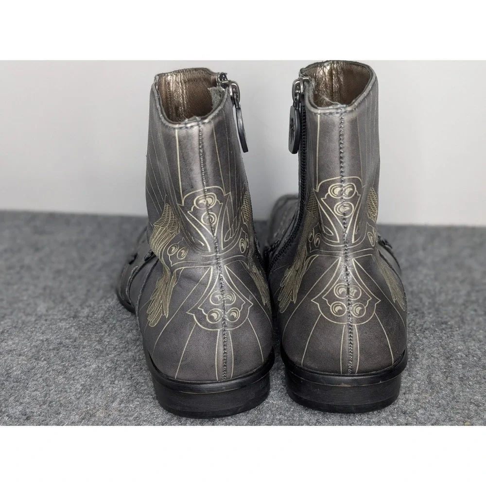 Mark Nason Lounge U Rock 71810 Men's Cross Leather Boots‎ Size 7 Gray